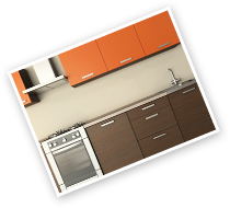 проект оранжевой кухни