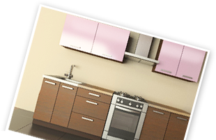 модель розовой кухни