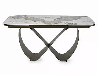 Стол обеденный SIGNAL INFINITY Ceramic белый Pandoro/медный 160-240/95